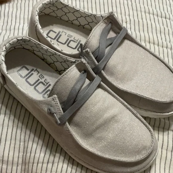 Hey Dude Light Tan Slip-On Shoes Hey Dude Wendy Stretch Canvas Peach Size 9, Women main image 4